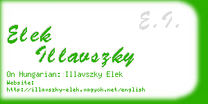 elek illavszky business card